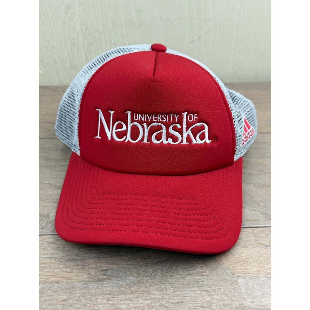 Nebraska Cornhuskers Adidas Trucker Snapback Hat Mens OSFM Red White NCAA